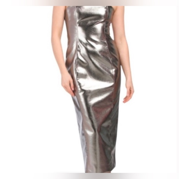 green emerald velvet dress Intuition Strapless Faux Leather Dress Black Selfie Leslie